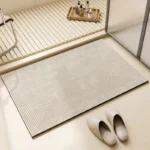 Bathroom Carpet Non-slip Strong Absorbent Floor Mats Home Decor Beige Stripes Bath Mat Toilet Entrance Area Rug Alfombra De