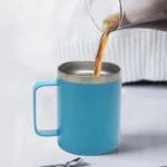 12oz Stainless Steel Mug with Handle Insulated Coffee Cup Insulated Tumbler Sliding Lid Gift for Camping, Office, Home,