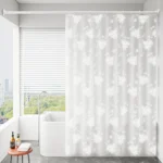 Shower Curtain White Floral Printed 200cm Bathroom Shower Curtains Pvea Fabric Luxury Romatic Style Waterproof Bathroom