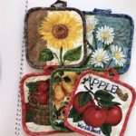 5Pcs/Pack 16.5x16.5cm Square Sewing Cotton Heat Resistant Potholder Pot Holder Pads Table Placemat Kitchen Baking Tool