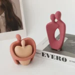 Nordic Morandi  Art Couple Statue Decoration Hom Ceramic Matte Couples Model Office Desk Decor Figurines for Living Room Gift - Image 3