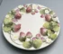 White ceramic relief dinnerware dim sum plate with strawberry 3D relief design