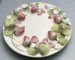 White ceramic relief dinnerware dim sum plate with strawberry 3D relief design