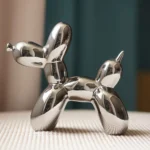Vilead Ceramic Plating Balloon Dog Orange Figurines Animal Statue Handmade Sculpture Gold Sliver Modern Living Room Desk