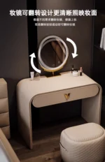 Modern Dressing Table with LED Mirror and Stool – 39.4 or 47.2 Inch – close-up detail