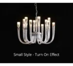 Art Deco Design Elegant Lighting Fixture Luxury Crystal Chandelier Hanging Geometric Hollow Glass Chandelier Ceiling Light