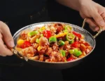 Commercial crayfish plate Flat bottom stewed rice pot Double ear frying pan hotpot 304 stainless steel Spanish seafood rice
