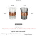 300 ml Glass Iced Coffee Cup, Milk Tea Drinking Mug with Leather Grip for Latte, Cocktail, Juice & Home Decor – base