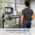 JHK Ergonomic Electric Standing Desk Height Adjustable Computer Desk Large Work PC Table Home Office Writing Gaming Desks