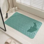 Washable bath mat with non-slip PVC surface in a modern bathroom