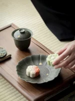 Retro Japanese Ceramic Pot Bearing Holder Japanese Dry Brew Table Tea Tray Fruit Snack Plate Tableware - Image 21