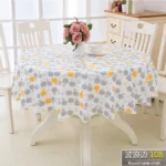 PVC Hotel Waterproof and Oil Proof Large Round Tablecloth Hotel Plastic Round Table Cloth Wash Free and Scald Proof Table