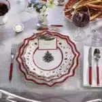 German Weibao Christmas tableware flat plate round cake mug teapot coffee cup soup salad – side view