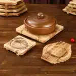 Wood Pot Holder Wooden Trivets Bowl Trivet Hot Stone pot Mat Korean Dolsot Plate Base Placemat Bibimbap Coaster Pan Dish