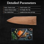 HEZHEN Magnetic knife Sheath Wooden Sheath High Quality Walnut Wood Knife Cover for HEZHEN Chef knife – top view
