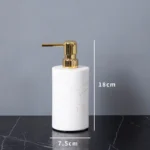 Minimalist Volakas White Natural Marble Set for Bathroom Luxury Soap Dispenser Toothbrush Holder Tray Bathroom Set