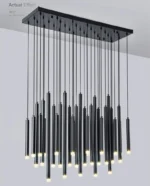 Vintage Edison bulb pendant light with bronze finish over a kitchen island.
