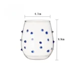 Colorful Stones Dots Glass Cup High Borosilicate Glass Transparent Drink Water Cup Milk Coffee Juice Glass – side view