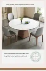 Slate Extendable Round Dining Table – top view