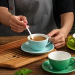 Creative Color 150ml Espresso Cup with Saucer Home Dessert Plate Tea Cup Couple Mug Gift Office Mug Tabletop Decoration – in