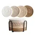 4Pcs 11x11cm Small Round Cotton Woven Coffee Mug Tea Cup Coaster Table Placemat Plate Mat Kitchen Insulation Pad – in a cozy