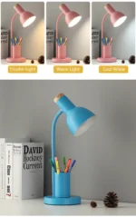 Nordic Creative Table Lamp Fashion Pen Holder Art Simple LED Lights/Office Eye Protection Reading&Living Room Bedroom