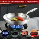 22-28cm Inch Tri-ply 18/8 Stainless Steel Chef's Pan,Frying Pan with Lid,Induction Pan,Pot and Pan Set,Dishwasher and Oven