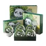 Creative Panda Tableware Set Cartoon Ceramic Tableware Gift Box – top view