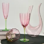 Retro Color Gradient Flower-shaped Goblet Glass Red Wine Glass Crystal Glass French Elegant Antique Cup Light luxury Cup - Image 10
