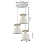 Modern Minimalist E27 Pendant Lights Bar Cafe Restaurant Home Decor Wood Aluminum Hanging Lamp 3-Heads White Lighting