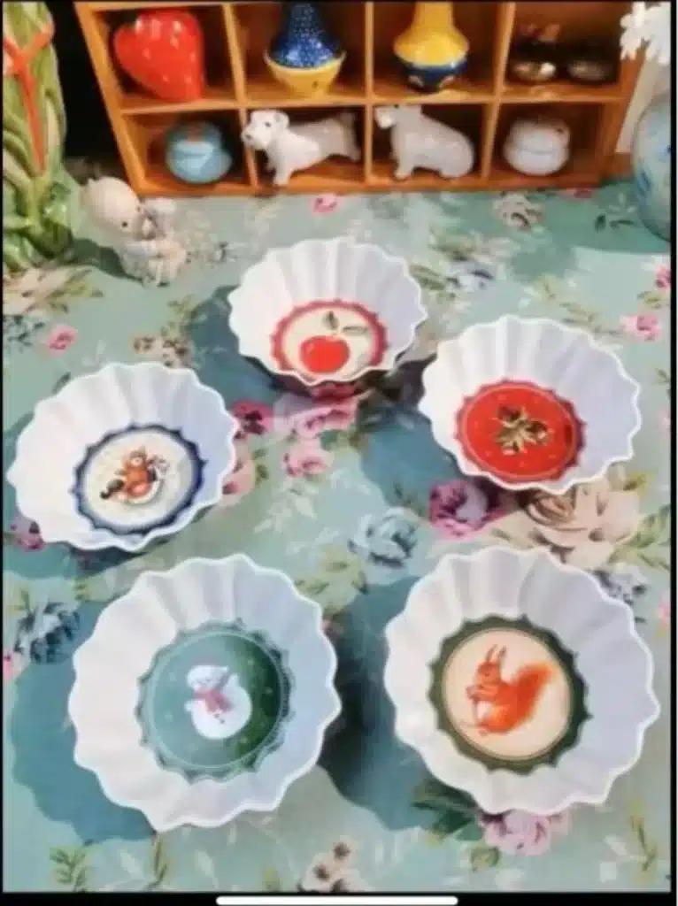 German Treasure Hard Porcelain Toy Joy Multi-Angle Dinner Plate Christmas Cup Saucer Bowl Candlestick