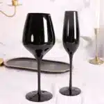2Pcs glass household, multi-purpose black crystal glass, tall red wine glass, champagne glass, glass wine glass – styled in