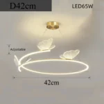 Butterfly Circle Chandelier, Modern Simple Atmosphere Light Luxury Living Room Bedroom Creative Personalized Lamp – base