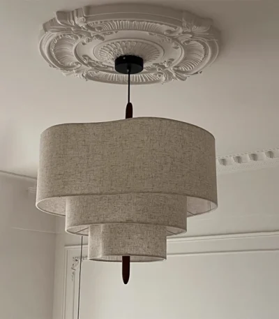 Nordic Minimalist Wabi Sabi Fabric Chandelier Living Dining Room Bedroom Pendant Light Home Indoor Lighting Hanging Lamp