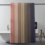 Thick Imitation Linen Shower Curtain Polyester Waterproof Shower Curtain Bath Curtains For Bathroom Bathtub Large Bathing