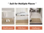 Polyester-cotton Waffle Bath Mat Bathroom Door Mat Anti-slip Foot Mats Water-absorbent, Quick-drying Floor Towel Anti-slip