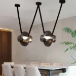 Italy New Designer Luxury Glass LED Pendant Lamp Living Room Bedroom Bar Restaurant Leather Chandelier Interiordecor