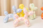 Vilead Ceramic Plating Balloon Dog Orange Figurines Animal Statue Handmade Sculpture Gold Sliver Modern Living Room Desk