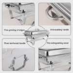2/4/6Pack Chafing Dish Buffet Set Stainless Steel 8QT Food Servers and Warmers Fuel Holder for Party Catering Wedding - Image 4