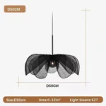WabiSabi Japan Minimalist LED Ceiling Pendant Light Fabric Flower Chandelier Home Decoration Hotel Restaurant Island Indoor