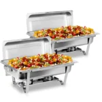 2/4/6 Pack 8QTChafing Dish Buffet Set Stainless Steel Food Warmer Kit with Lids Holders for Restaurant Catering Parties Weddings - Image 2