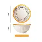 Nordic Style Ceramic Rice Bowl Underglaze Japanese Breakfast Bowl High Aesthetic Value round Shape Dinnerware Set – angled