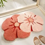 Forest Flower non slip bath mat with 3D clustered design in bathroom