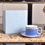 Crystal Swan Espresso Cup and Saucer Tea Set High Value Gift Box for Housewarming Present Luxury Tableware Cups and Mugs