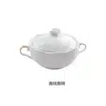 Embossed Ceramic Dessert Soup Bowl White Stew Cup Luxury Gold-plated Exquisite Soup Cup Porridge Bowl Tableware Kitchen