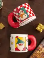 620ml Santa Claus Cup Cartoon Ceramic Coffee Cup Large Capacity Couple Water Mug Home Breakfast Oat Milk Mug Christmas Gift