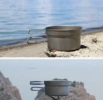 KEITH Pure Titanium Cookware Set ultralight pot and pan with mesh bag for camping