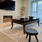 Minimalist coffee table with metal frame in a modern living room setting, Goldoma