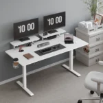 Standing Desk w/ 2 Adjustable Monitor Shelves,Electric Stand Up Desk with Memory Controller & Adjustable Height – in a