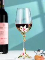 Creative Enamel Crystal Goblet Glasses for Champagne Glass Cup Set Luxury Glass Cups Glasses of Wine Wineglass Vintage